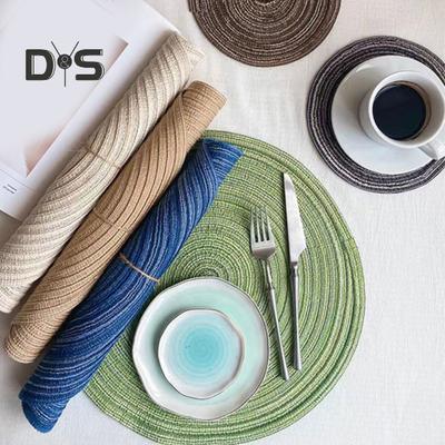 2 stuks antislip ronde tafelmattenset geweven placemats eettafel antislip onderzetters voor keuken hittebestendige kompads drinkmatten