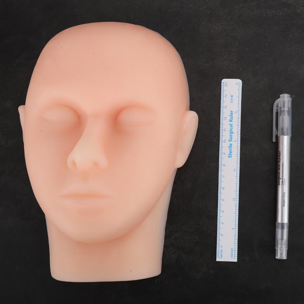 Skin Suture Facial Model Head Mold Soft Silicone Surgery Training Practice Accessory