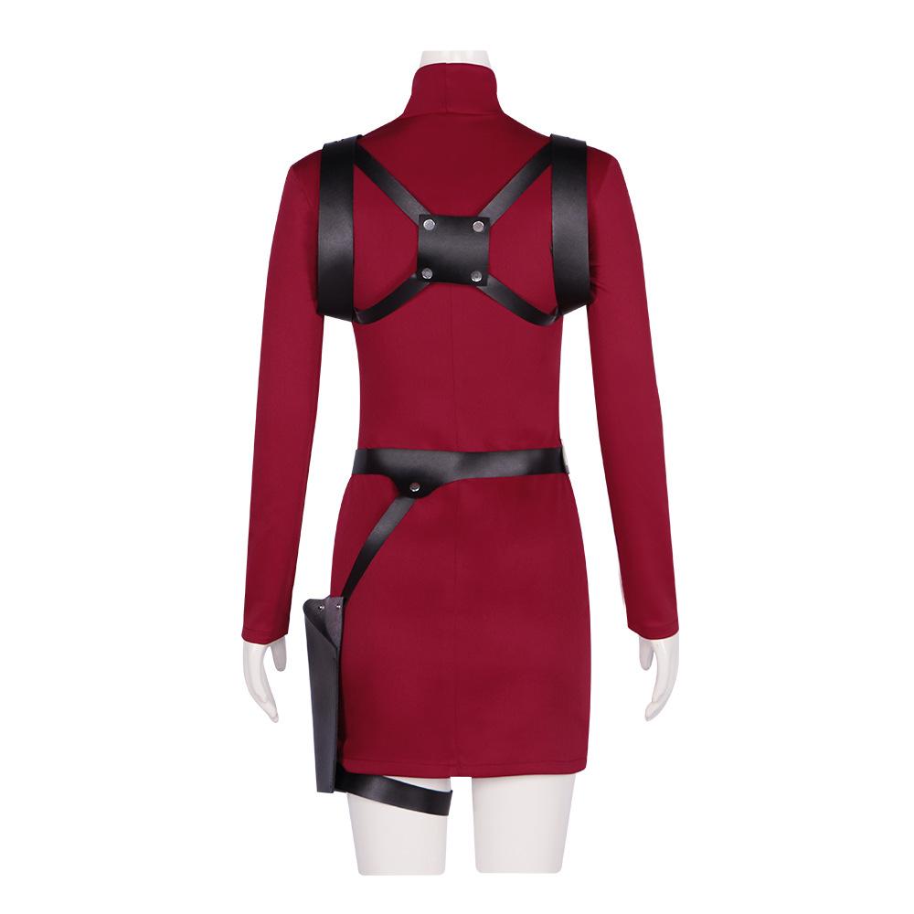 Female Resident 4 Ada Wong Cosplay Costume Dress Belt Outfits Fantasia Halloween Carnival Disguise Suit For Adult Women Girls