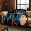 Drum Kit Drum Set Music Instruments Flannel Blanket Soft Warm Throw Blanket for Bedroom Living Room Bed Travel Camping Picnic