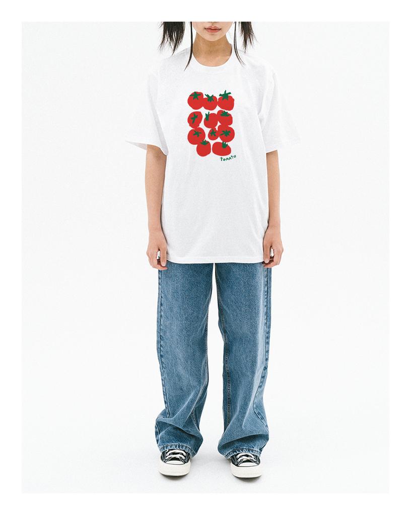 Nasyujeueol Tomato Pack Short Sleeve T-Shirt [White]