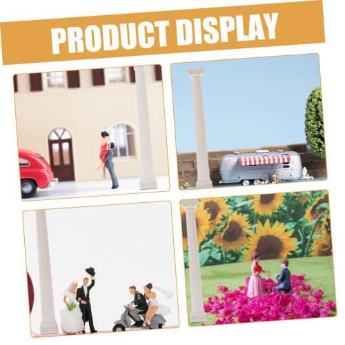 CAXUSD 4-Piece Roman Column Model, White Roman Column, Column Planter, Pillar Sculpture, Garden Roman Column Statue, Aquarium Roman Column, Roman Colu