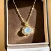 New Chinese Style Agate Imitation Peace Lock Necklace for Women – Micro-Set Diamond Clavicle Chain with a High-End Feel