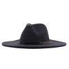 Autumn and winter top hat British classic jazz hat woolen hat big brim cm flat edge top hat