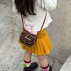 Cute Baby Crossbody Bag For Girls Pu Leather Leopard Pattern With Chain Strap For Daily Use