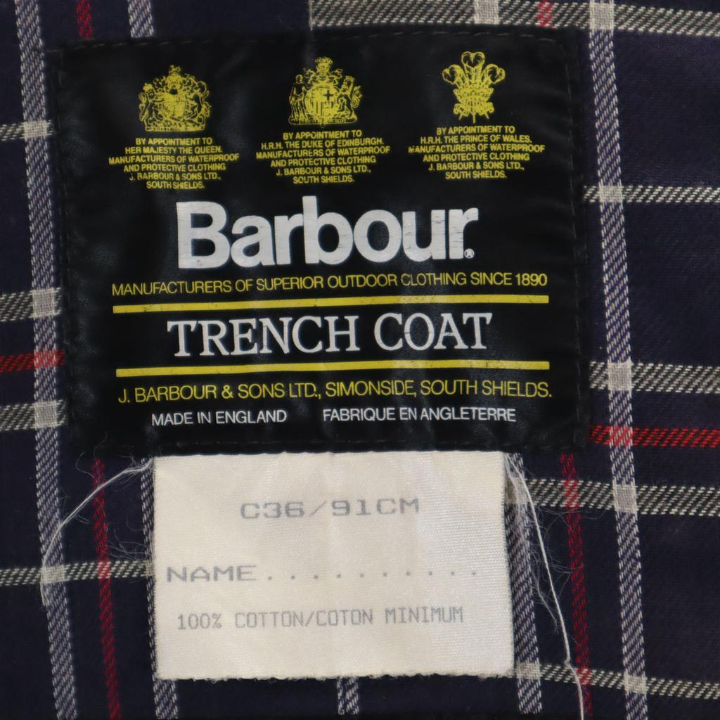 Barbour 90s 3 Warrant Trench Coat Old Oiled Trench Coat C36 Gray Men's Used