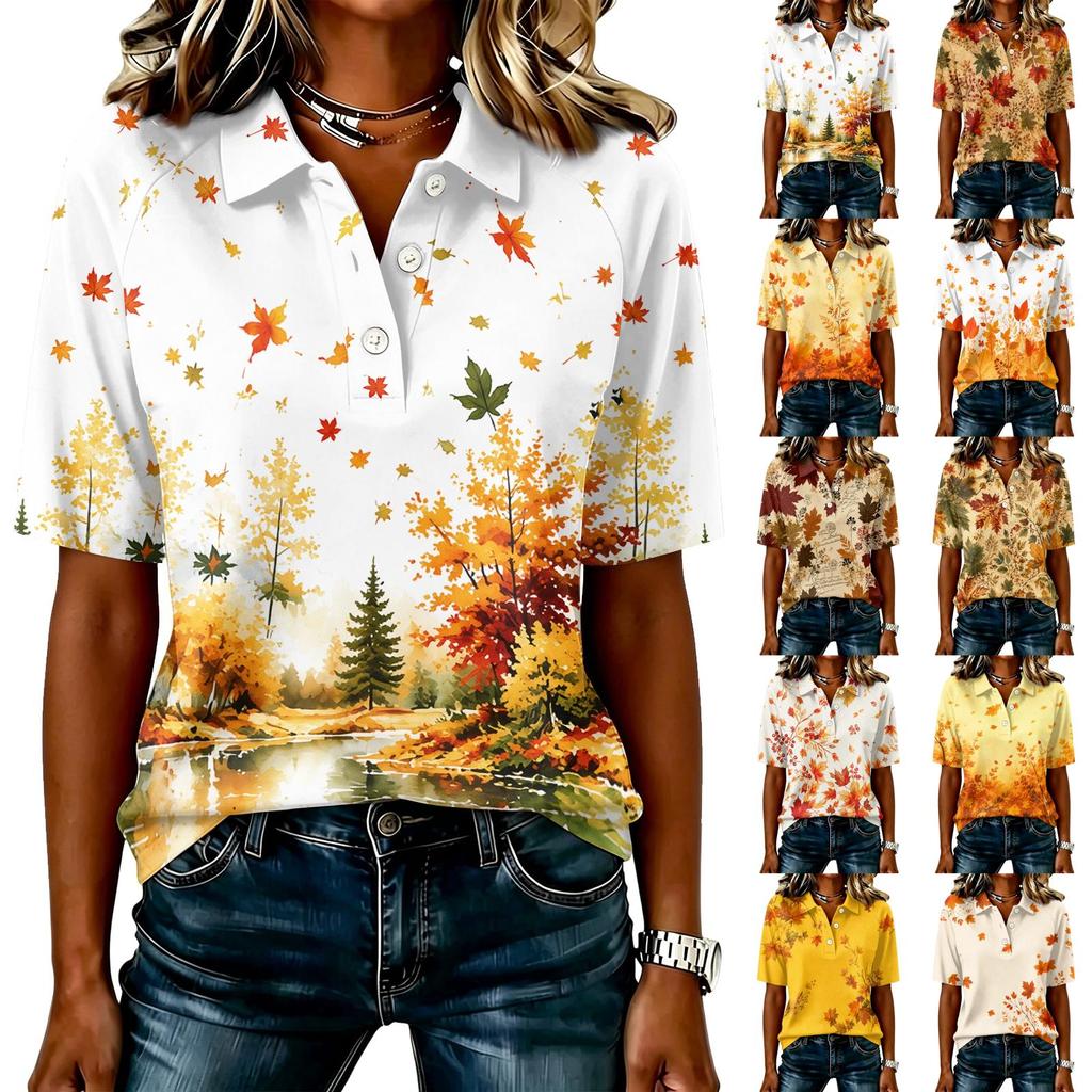 Women's Fashion Casual Printed Top with Patchwork Sleeves
