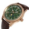 Salvatore Marra Men's Moon Phase Multi-Calendar Watch, 5 ATM Water Resistant, Leather Strap, Limited Edition, Pink Gold and Green, SM24110-PGGR