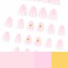 24PC 3D Artificial Nail Plastic Reusable Press On Nail Floral Design Comfortable Nail Stickers For Everyday Fashion Styles