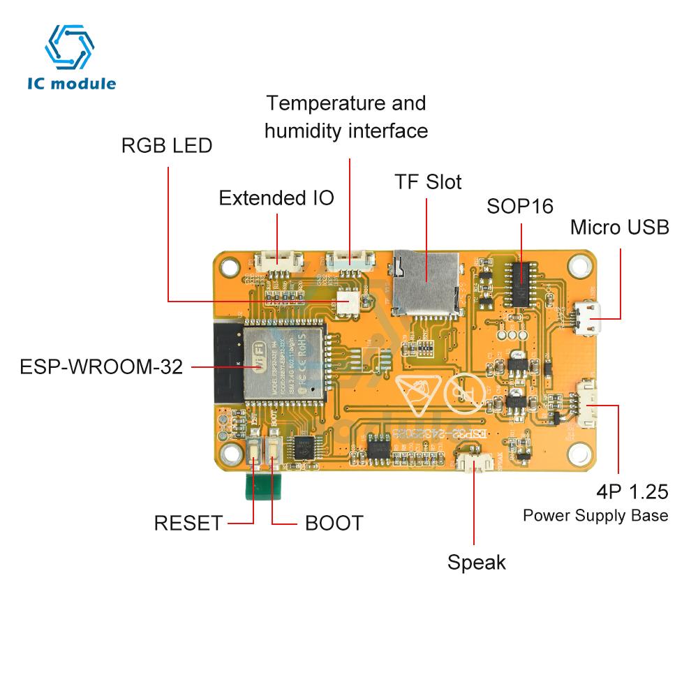 ESP32 2.8-inch OLED Display Development Board ESP32-2432S028 Lucky Miner Hashrate 355Kh/s Hash Rate Operation with Micro USB