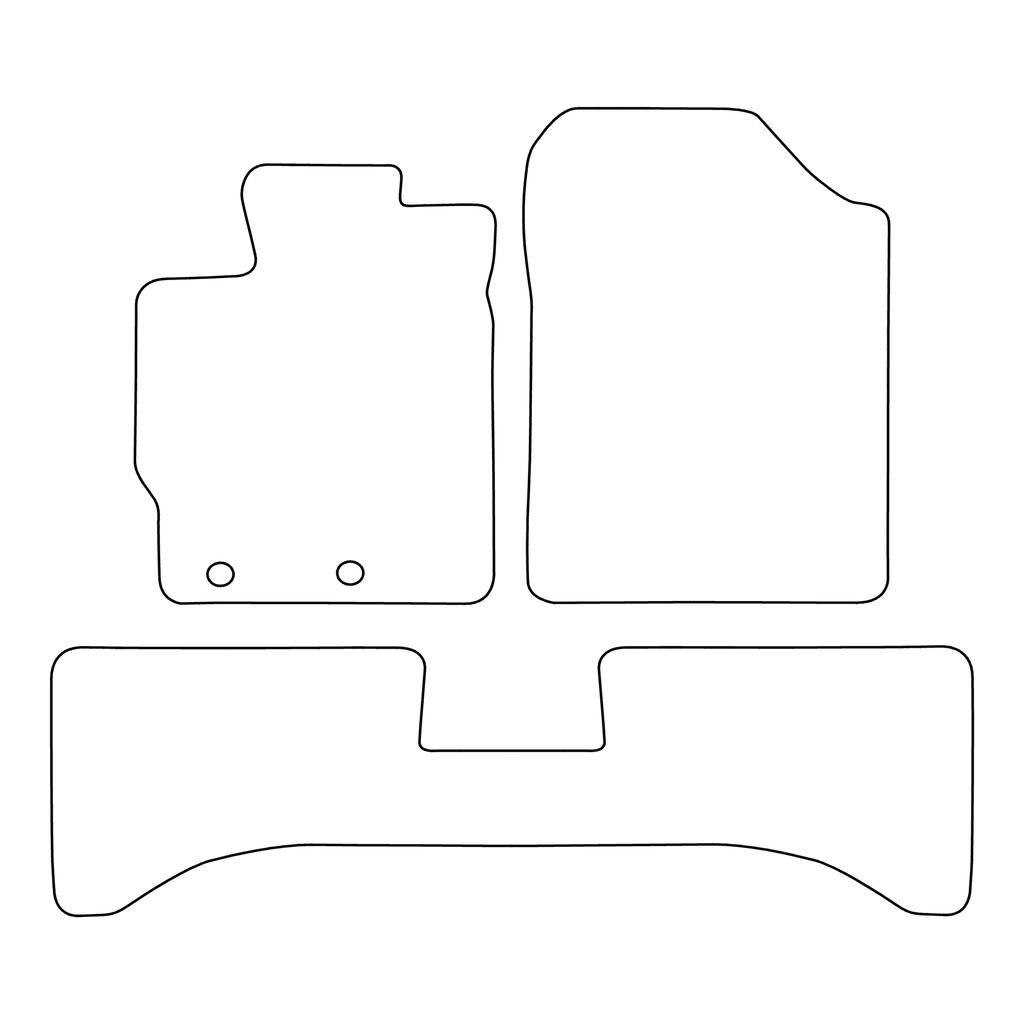 [Blm]To052 Red - Set Of Velour Floor Mats To Fit Toyota Yaris Iii Hybrid 2012-2019 - Red Trim