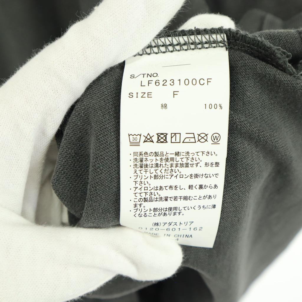 unused LOWRYS FARM Print Short sleeve T-shirt F Charcoal gray Women Used