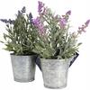 Pianta di Lavanda Decorativa Artificiale in un Elegante Vaso di Metallo