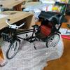 1PCAlloy 1:10 DIY retro tricycle model, old-fashioned nostalgic tricycle ornaments, load and unload black tricycle model
