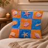 Marine life Cushion Cover Anti-dustmite Pillowcase Invisible zipper silky short plush Sofa cushion cover