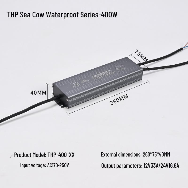 Şerit LEDler ve Işıklı Kutular için Su Geçirmez LED Sürücü Güç Kaynağı