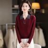 Women's High-End Knit Wool Lapel Sweater - Stylish Spring/Autumn Outerwear Versatile Top