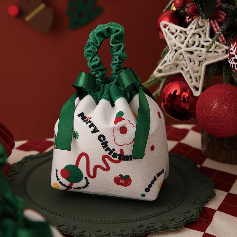 Christmas Gift Bag Cute Snowman Elk Santa Claus Fabric Apple Storage Bag New Year Children'S Candy Handbag 2026 Christmas Decor