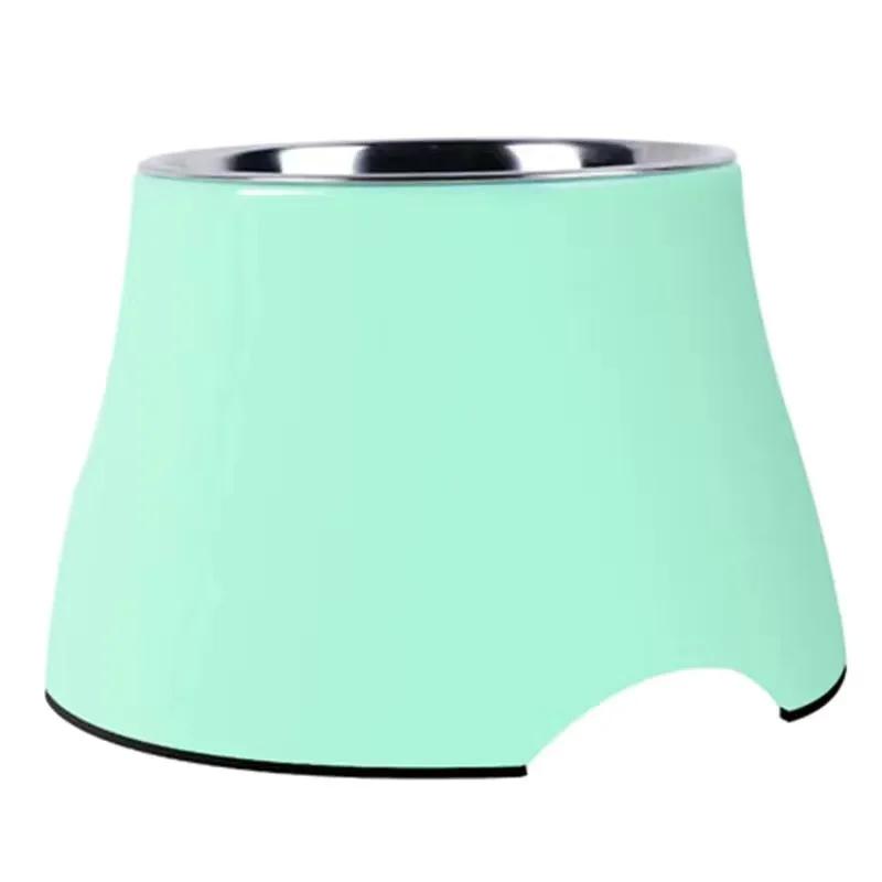 Slanted Cat Dish Dog Bowl Anti Vomiting Stainless Steel Slanted Raised Cat Food Bowls Tilted Elevated Cat Bowl Pet Food Bowl S-12.5x4.5cm светло-зеленый