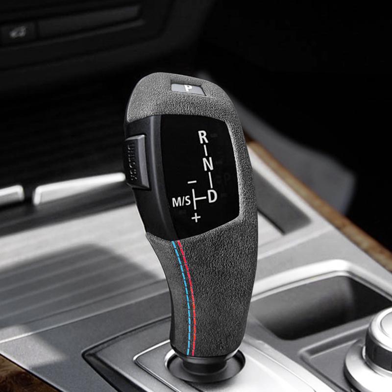 BBJT8 For BMW E60 X5 E70 X6 E71 Series 5 Made of Alcantara Wrap Car Interior Gear Shift Knob Protect Cover Trim Tuning Accessories
