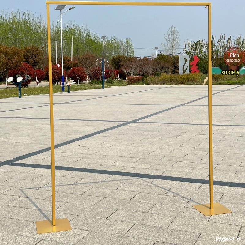 Gold Wrought Iron Square Arch Telescopic Shelf Wedding Stage Decoration