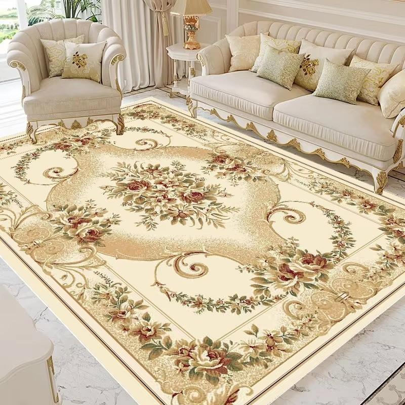 European Style Flower Carpets for Living Room Retro Decoration Home Carpet Hall Sofa Area Floor Mat Room Decor Large Rug