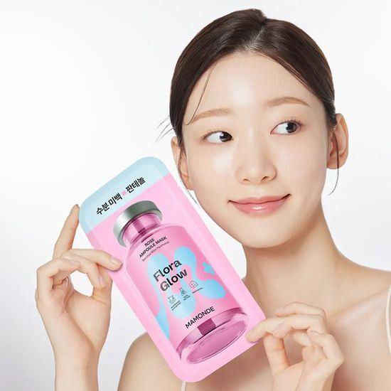 Moisture Whitening Mamonde Flora Glow Rose Ampoule Mask Pack (1 Sheet)