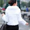 New Womens Winter Autumn Short Section Faux Fur Jackets Man-made Rabbit  Collar Casual  Coats E98