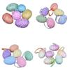 6 Pcs/set Brightly Colored Easter  Eggs Lightweight Simulation Egg Pandent With Rope Reusable Diy