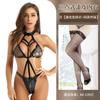 Sexy lingerie strap one-piece halter open uniform temptation wild patent leather lingerie suit