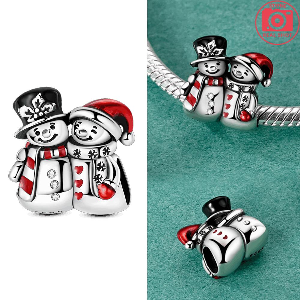 Christmas Series Santa Claus Sock Gift Pendant Snowflake Deer Bead Fit Bracelet Originalcopper Diy Set Women Jewelry Set