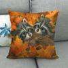 Autumn Animals: Dogs, Squirrels, Wolves, Raccoons Digital Printing Short Plush Pillow Covers For Car Sofa Office Cushion Cover