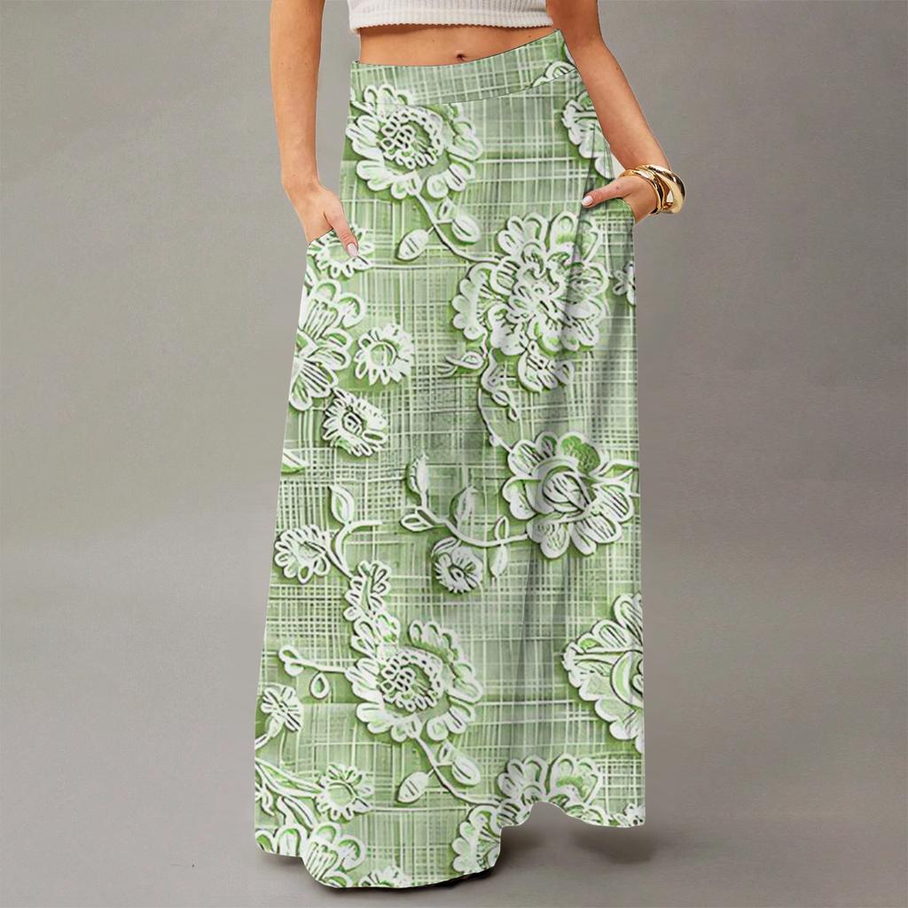 Women's Flowy Maxi Dress Regular Casual Floral Print Summer Bohemian Skirt