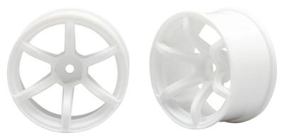 Yokomo 6-Spoke Wheels (White) for Drift, 8mm Offset, Set of 2, RP-6213W8A