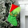 Juledekorative sokker Grinch grønt hår monster lysende sokker godtepose anheng gavepose