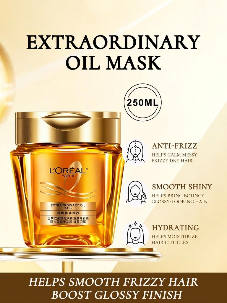 L'OREAL Paris Außergewöhnliches Rosen-Wunderöl Tiefenpflegende Haarmaske 250ml