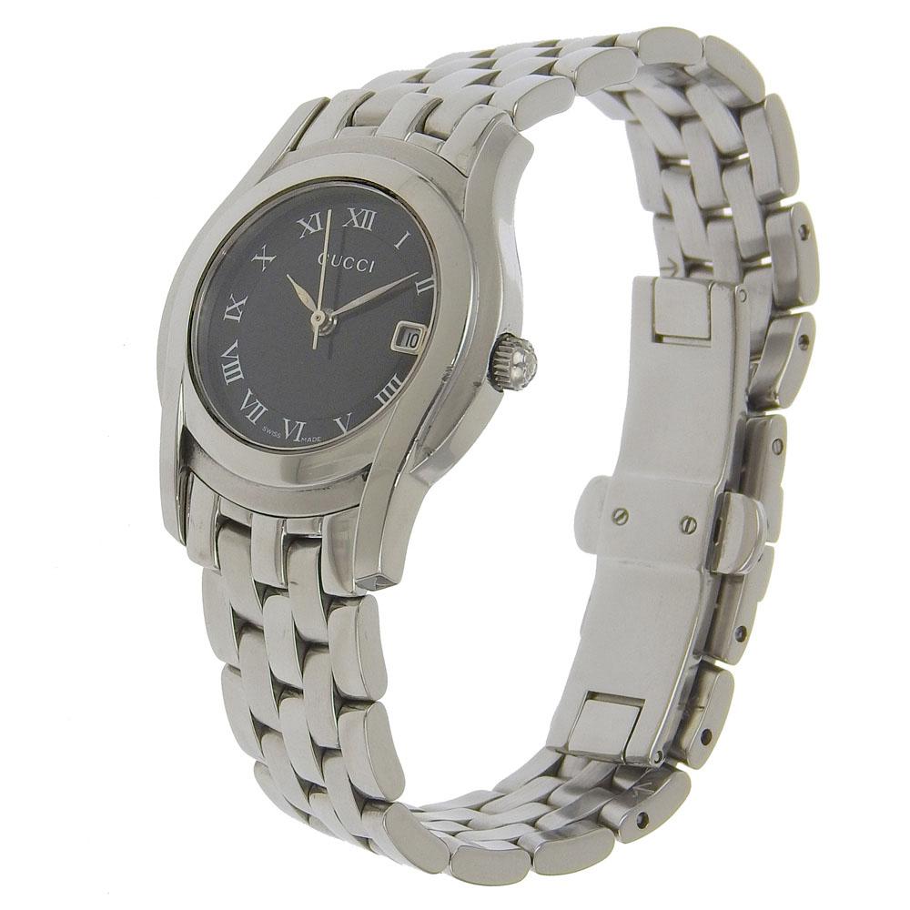 Gucci Watches 5500L blackDial Stainless Steel Quartz Analog Display Women Used
