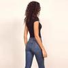 GMXIA Summer Short Sleeve Women's Sexy Tight Cotton Ribbed O-Neck Bodysuit