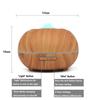 Diffusore di Aromi ad Ultrasuoni con Effetto Legno e Luce Colorata, Umidificatore da 400 ml per la Casa