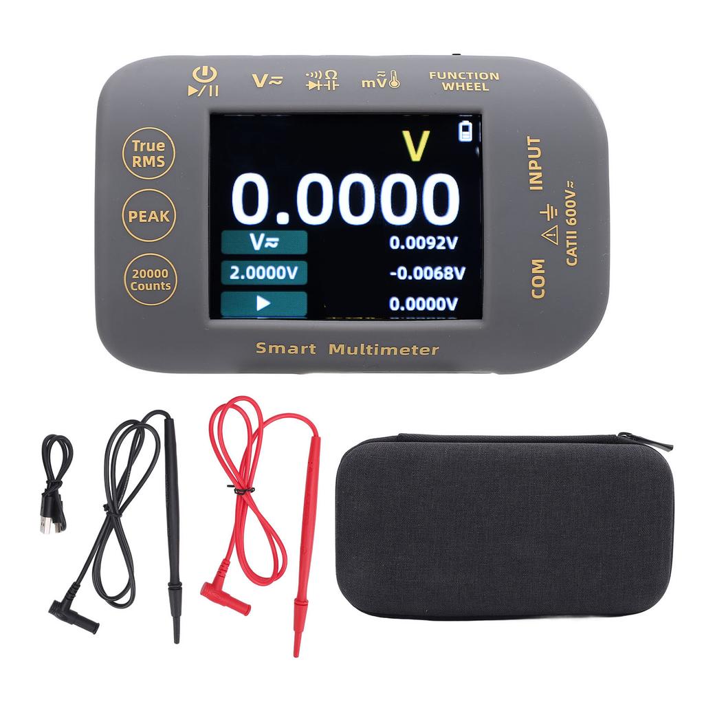 PV Digital Multimeter 20000 Counts 2.8 Inch Color LCD Screen True RMS Rechargeable Photovoltaic Electrical Tester