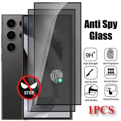 Sichtschutz-Displayschutz für Samsung Galaxy S24 S23 Ultra Anti-Spionage-Displayschutz aus gehärtetem Glas mit Fingerabdruck-Entsperrung für Samsung S22 S21 Plus