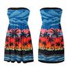 Strapless Smocked Sundress for Women with Tree and Print Lightweight Beach Holiday Dress