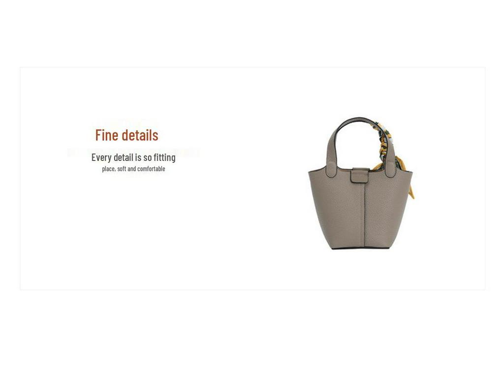 2025 Summer Fashion Genuine Leather Women's Basket Handbag - Versatile Crossbody Bucket Bag