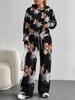 European And American Autumn And Winter Casual Long-Sleeved Suit Women'S Hooded Sweater Trousers Two-Piece Set Retro Elements
