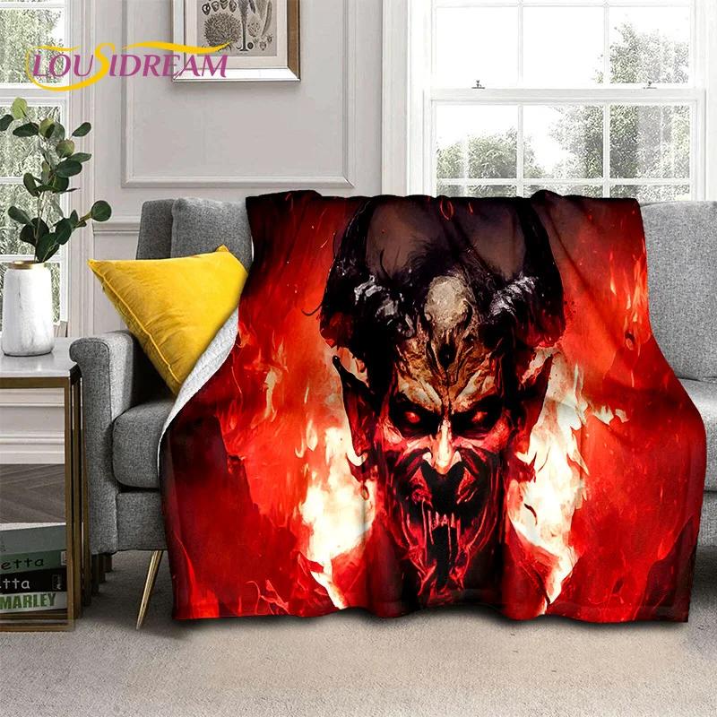 Gothic Horror Monsters Demon Skull Soft Flannel Blanket for Beds Bedroom Sofa Picnic,Throw Blanket for Cover Outdoor Leisure Nap