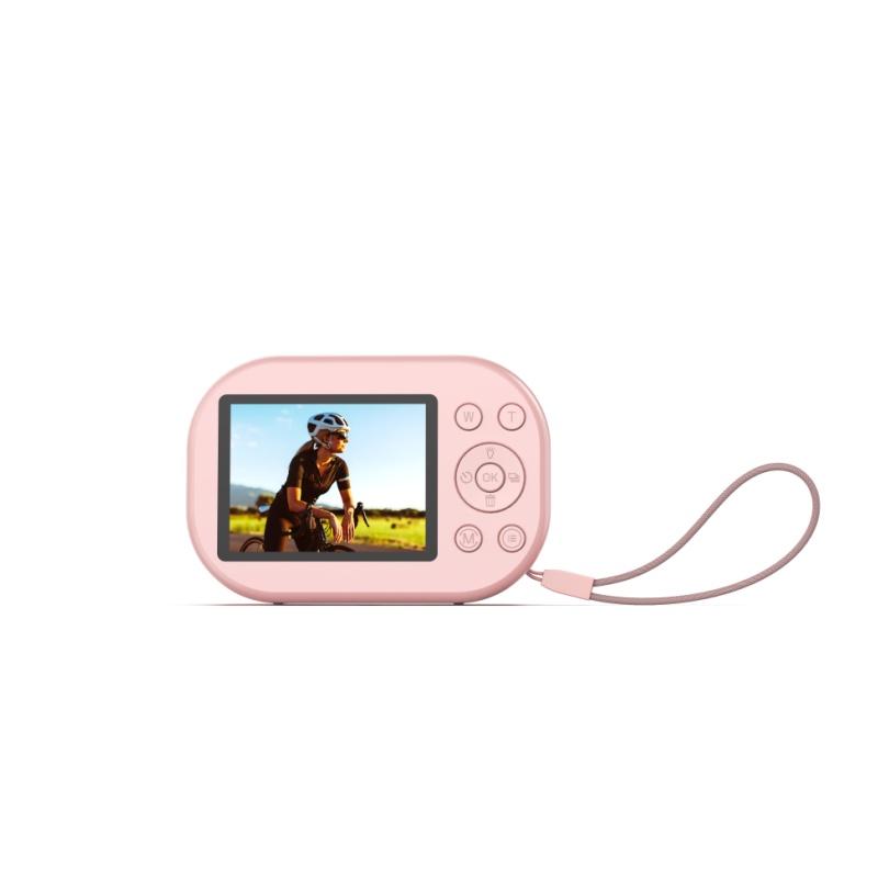 2K Pink Portable Digital Camera, Point‑and‑Shoot Camera with Autofocus, Image Stabilization, 2.4‑Inch Color Screen