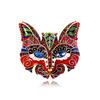 Rhinestone Cat Enamel Brooch Exaggerated Vintage Collar Pin Temperament Drip Oil Brooch  Decoration