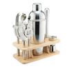 Stainless Steel Cocktail Shaker Set with Bamboo Stand