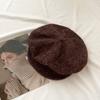 Simple Solid Color Japanese Retro Berets Knitted Warm Baseball Caps Autumn Winter Cap Windproof Octagonal Hat Outdoor