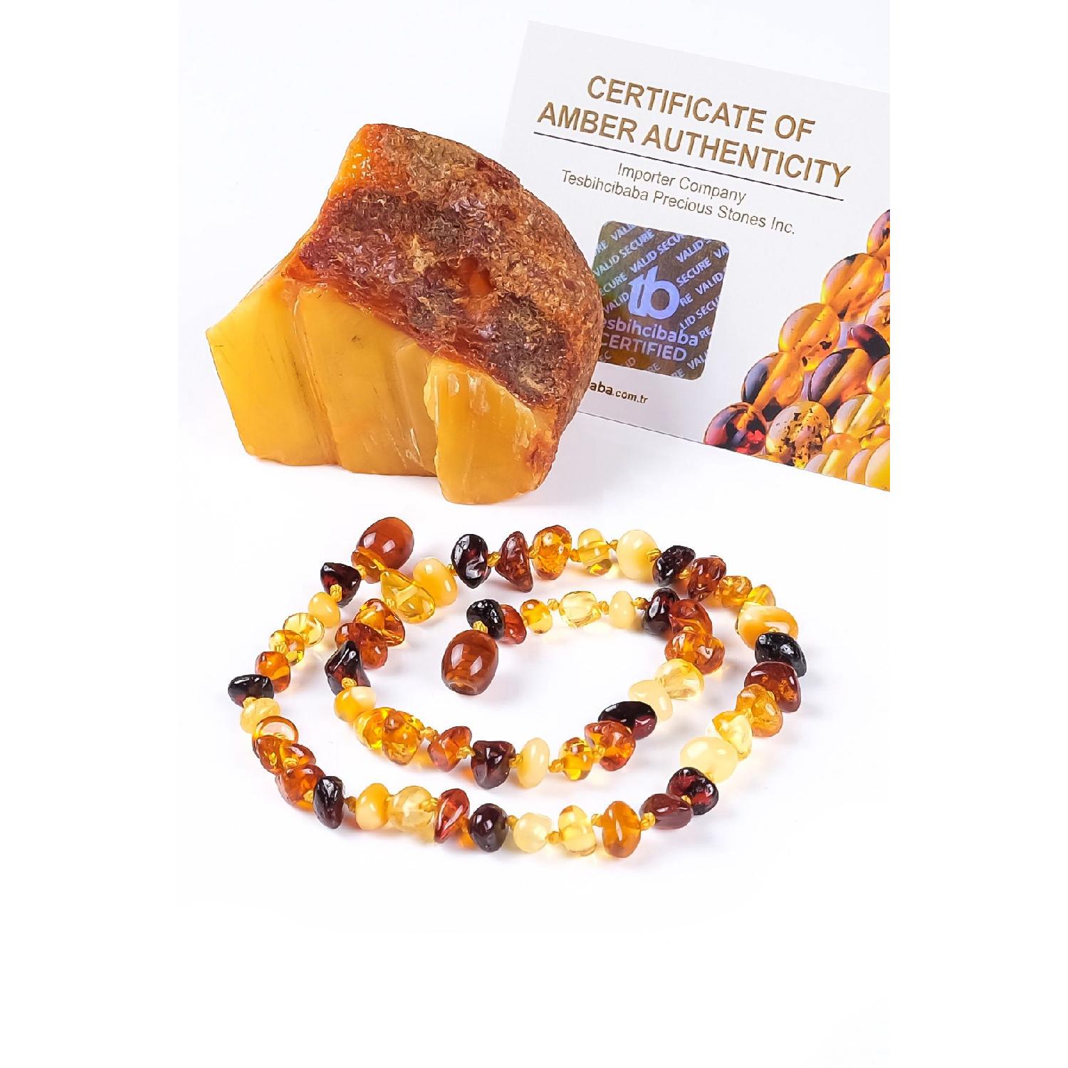 

Многоцветное янтарное ожерелье в виде детских зубов, подарочное ожерелье для детей